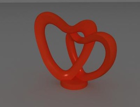 2 hearts decoration art 3D printing model, file, printable design, 3d print, heart, love, valentines, day, 3d print model - Mito3D