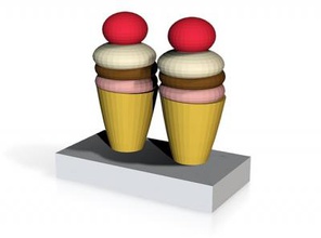 2 ice creams art 3D printing model, file, printable design, 3d print, models, cream, creams, 3d print model - Mito3D