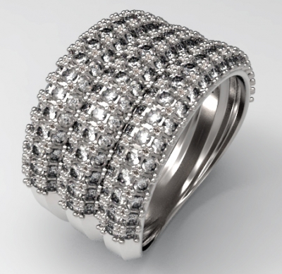 3 banda vestido de anel a moda 3D modelo impressão, impressão arquivo design, 3d, largo, ring, anel, anéis, jóias, pavimentação 3D print model - Mito3D