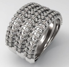 3 band dress anello moda La stampa 3D, modello, file di 3D stampabile la progettazione, 3d, ampio, abito, anello, anelli, gioielli, spianare 3d print model - Mito3D