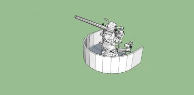 3 inch deck gun tub toys games & hobby 3D printing model, file, printable design, 3d print, navy,navalship,gun 3d print model - Mito3D