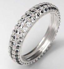 3 linha de pavimentação banda a moda 3D modelo impressão, impressão arquivo design, 3d, anel, anéis, pavimentação, jóias, eternidade banda, casamento 3d print model - Mito3D