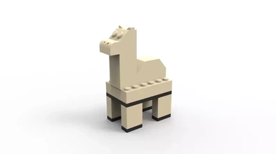 3d Lego jardim zoológico impressão modelo trio pássaro rinoceronte animais camelo jacaré 3d print model - Mito3D