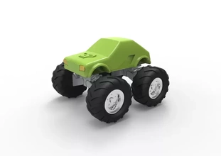 3d monstre camion impression modèle trio crâne voiture printemps 3d print model - Mito3D