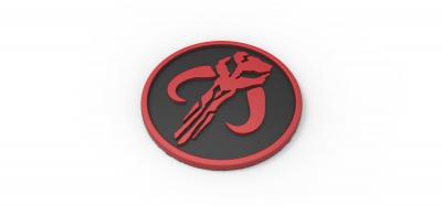 3d printable mandalorian logo toys games & hobby 3D printing model, file, design, print, Mandalorian, star, wars, starwars, logo, emblem, symbol, printable, 3d print model - Mito3D