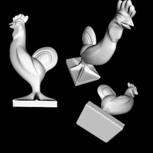 3d imprimible escultura gallo impresión modelo trío polla 3d print model - Mito3D