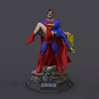 3d printed superman crisis model 3d printing model  art sculpture model fan 3d-print collectible superman limited hero scene determination replica crisis iconic lifelike resilience detailing moments  3d print model - Mito3D
