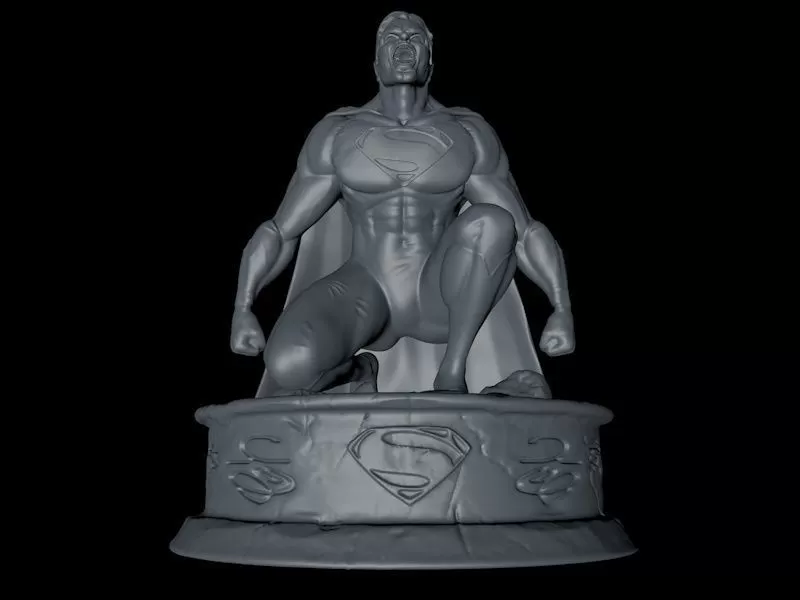 3d imprimé Superman genou impression modèle art sculpture ventilateur print collectionner pose limité héros héritage iconique réaliste humilité sacrifice dévouement 3D print model - Mito3D