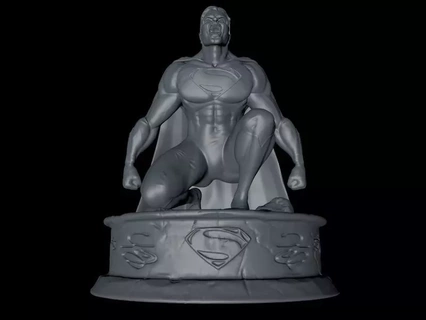 3d basılı Süpermen diz çökmüş baskı model Sanat heykel hayran print koleksiyon poz sınırlı kahraman miras gücü ikonik gerçekçi alçakgönüllülük kurban özveri 3d print model - Mito3D