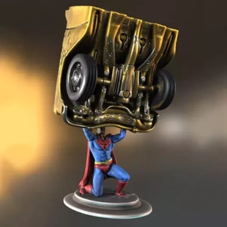 3d basılı Süpermen ambar Coche model baskı Sanat heykel Kulp destek araba hayran aksesuar Geek düzenlemek amblem print koleksiyon işlevsel ikonik yetenek 3d print model - Mito3D