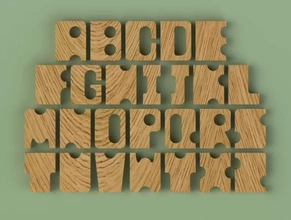 3d impressão modelo trio logotipo alfabeto últimos abc 3d print model - Mito3D