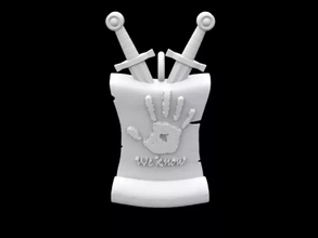 3d impresión modelo trío mano colgante pendiente Desplazarse vídeo juegos asesino ventilador Arte skyrim oscuro fraternidad daga pergaminos fandom 3d print model - Mito3D