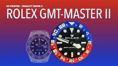 3d rolex GMT mestre ii parede relógio impressão modelo trio print faça ender 3 3d print model - Mito3D