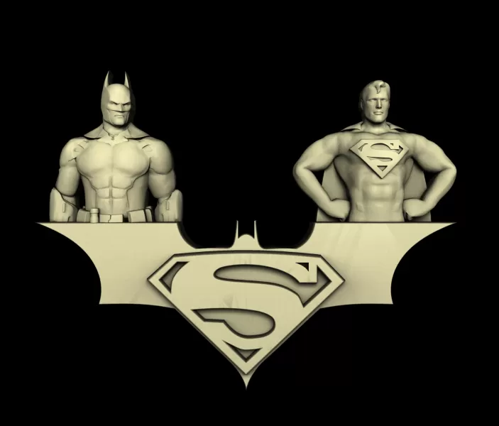 3d stl model superman batman 3d printing model - threeding 3d model batman stl superman cnc artcam 3D print model - Mito3D