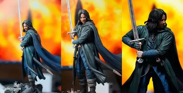 3dprint Aragorn estátua stl modelo 3d impressão espada fantasia rei Admirador arte nerd personagem figura colecionável herói cosplay Tolkien guarda Senhor Anéis lotr aventura Terra Média 3d print model - Mito3D