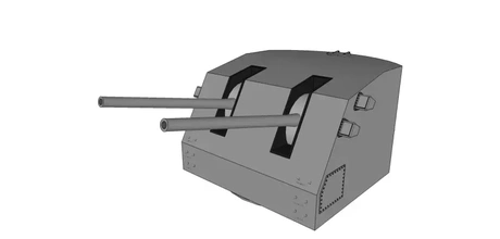 5 38 kal ikiz binmek tabanca 3d baskı model üçleme askeri gemi savaş gemisi deniz yok edici Akım kruvazör 3d print model - Mito3D