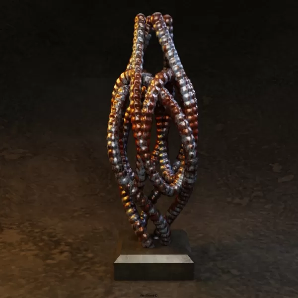 resumo vaso vergalhão 3d impressão modelo trio escultura decoração 3D print model - Mito3D