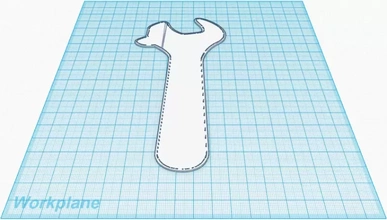 adjustable wrench silhouette 3d printing model - threeding 3d print model - Mito3D