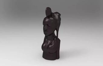 african bust 3d printing model - threeding scan ebony 3d print model - Mito3D