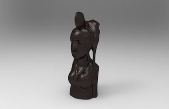 african bust art 3D printing model, file, printable design, 3d print, bust, african, ebony,3d scan,scan 3d print model - Mito3D