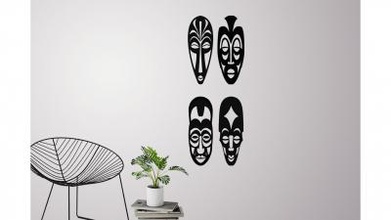 máscaras africanas 4 de la decoración pared art 3D modelo impresión, impresión en archivo, imprimibles 3D, diseño 3d, máscaras, pared, decoración, arte, modelo, el perfil, folclore, áfrica, africano, máscara 3d print model - Mito3D