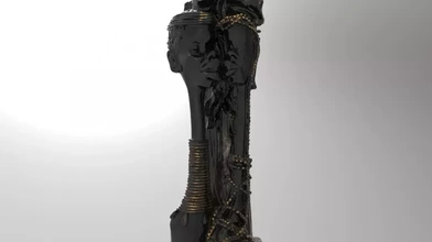 africano estátua 3d impressão modelo trio arte estatueta escultura Projeto texturizado 3d print model - Mito3D