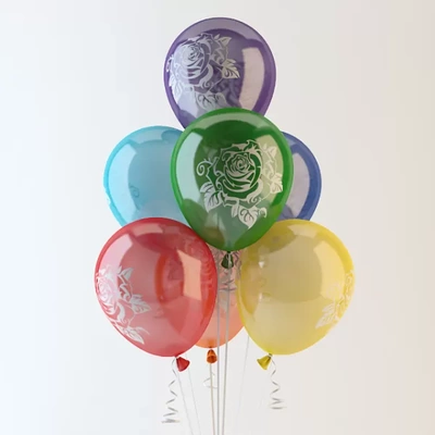 aire globos 3d impresión modelo trío etiquetas juguetes burbuja decoración esfera 3d print model - Mito3D
