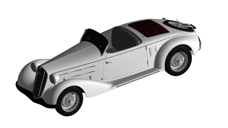 esparto Romeo 6c 2300 turismo Pescara araña 1935 3d impresión modelo trío 3D print model - Mito3D