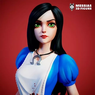 alice madness returns figure 3d print model printing 3d-printing dark fantasy gaming collectibles collectible art personalized figurine high-quality customizable gothic aesthetics macabre liddell horror wonderland-inspired fan 3d print model - Mito3D