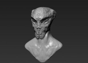 alien bust art 3D printing model, file, printable design, 3d print, alien,monster,evil,sci-fi,sculpture,bust 3d print model - Mito3D