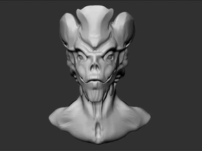 extraterrestre cabeza 3 3d impresión modelo trío monstruo criatura sci fi 3d print model - Mito3D