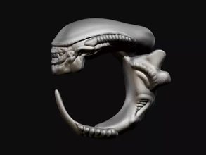 alien ring 3d printing model - threeding fashion jewel jewelery 3d print model - Mito3D