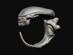 alien ring fashion 3D printing model, file, printable design, 3d print, alien,ring,jewel,jewelery,fashion 3d print model - Mito3D