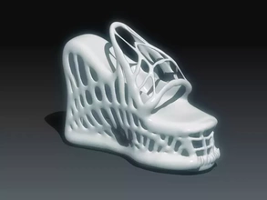 extraterrestre chaussures 3d impression modèle trio mode fille portant 3d print model - Mito3D