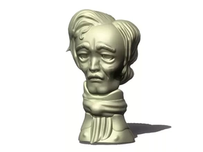 allan poe toon bust 3d printing model - threeding figurine cartoon 3d print model - Mito3D
