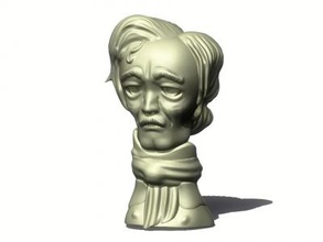 allan poe toon bust art 3D printing model, file, printable design, 3d print, allan, poe, bust, figurine, cartoon 3d print model - Mito3D