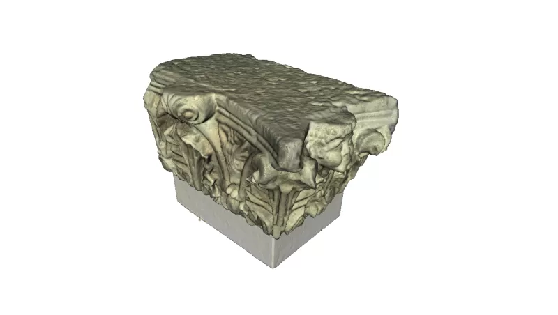 antiguo columna capital 3d impresión modelo trío 3D print model - Mito3D