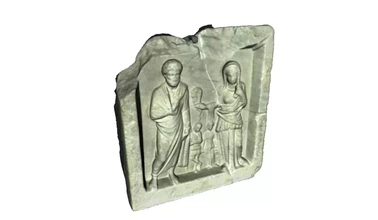 antiguo romano alivio 3d impresión modelo trío bancient 3d print model - Mito3D