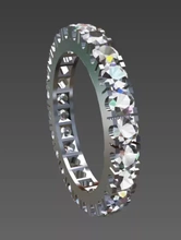Anello 24 diamanti 3d impresión modelo trío gioielli oro platino argento 3d print model - Mito3D
