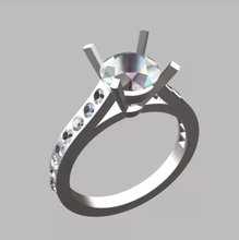 Anello solitario 3d impresión modelo trío gioielli oro diamanti platino argento 3d print model - Mito3D