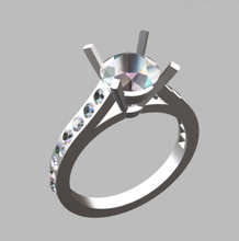 anello solitario a moda 3D modelo de impressão, impressão arquivo design, 3d, anello, gioielli mantém uma frequente, oro, diamanti, platino, argento, 3d print model - Mito3D