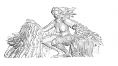 ángel escultura Arte 3D impresión modelo expediente imprimible diseño 3d 3d print model - Mito3D