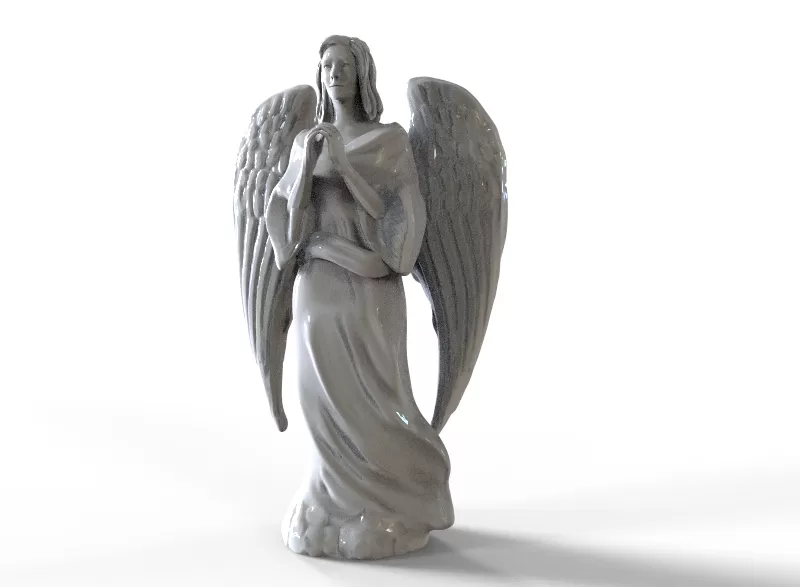 anjo escultura 3d impressão modelo trio estátua asas lindo 3D print model - Mito3D