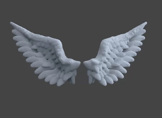 anjo asas 3d impressão modelo trio tag pássaro animal religião fantasia 3d print model - Mito3D