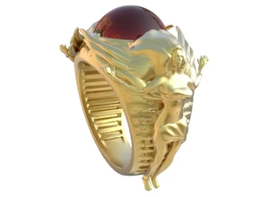 angeles anillo 3d impresión modelo trío plata Moda anillos joya joyería oro 3d print model - Mito3D