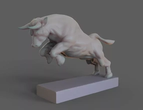 kızgın Boğa 3d baskı model üçleme hayvan inek sığır eti saldırı atlama koşma 3d print model - Mito3D