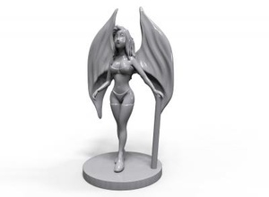 garota anime a arte 3D modelo de impressão, impressão arquivo design, 3d, anime,menina,alado,asas escuras 3d print model - Mito3D