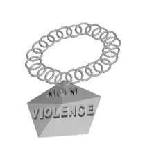 anti-violence gold necklace 3d printing model - threeding 3d print model - Mito3D