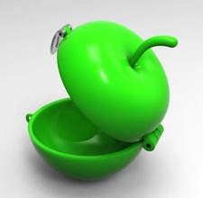 apple shaped container other things 3D printing model, file, printable design, 3d print, container, assembly, apple, fun, home DIY 3d print model - Mito3D