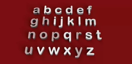 arial arrotondato font minuscolo 3d lettere stl file stampa modello treding decorazione cartello lettera alfabeto 3dmodel 3dprint simbolo gadget testo linguaggio 3dletter 3d print model - Mito3D